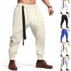 Pantalon décontracté pour homme, style gaufré uni, style hip-hop, streetwear, jogging